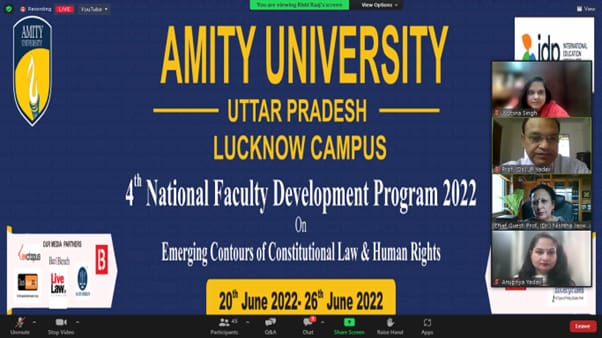 IMG 20220626 WA0027 Amity Law School Amity University Uttar Pradesh hosted the 4th National Amity Faculty Development Program (Hybrid)