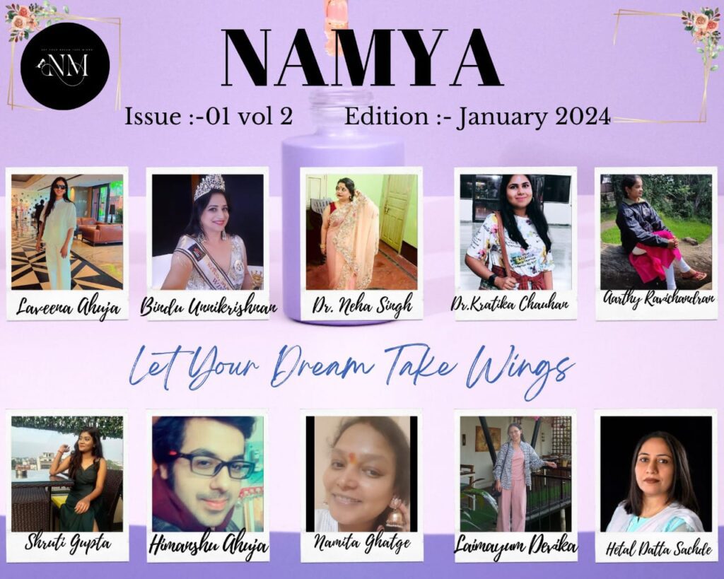 IMG 20240411 WA0006 Celebrating Art, Writing, and Entrepreneurship in Namya Magazine's January Volume 2 with the renowned actress Tannaz Irani.
