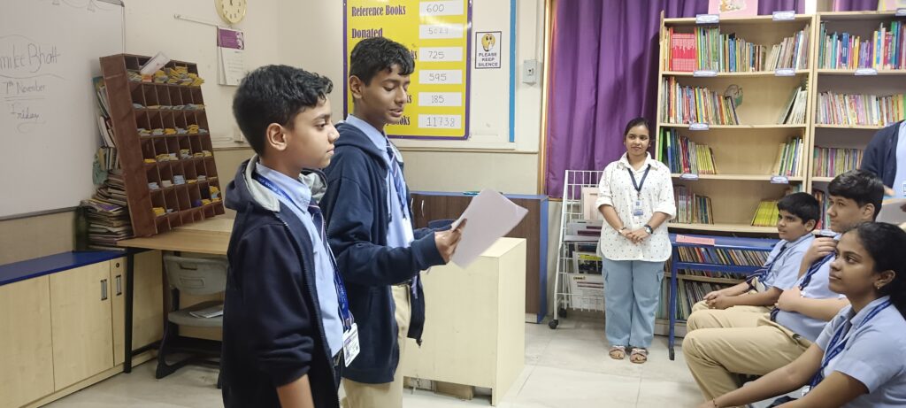 IMG 20251107 110420 Smilee Prashant Bhatt Leads Inspiring Creative Writing Session at Podar International School CBSE, Nerul During Libra-Lib Week
