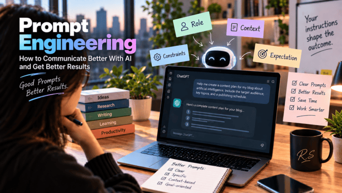 Correct Prompt to ChatGPT Prompt engineering explained with practical techniques to write better AI prompts, improve ChatGPT results, use RACE, prompting methods, context engineering and verify AI answers.